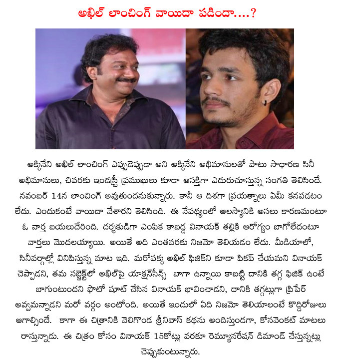 akhil,vv vinayak,akhil entry movie  akhil, vv vinayak, akhil entry movie